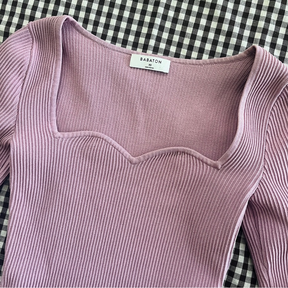 Babaton Aritzia Sculpt Knit Sweetheart Long Sleeve XS - Picture 9 of 13